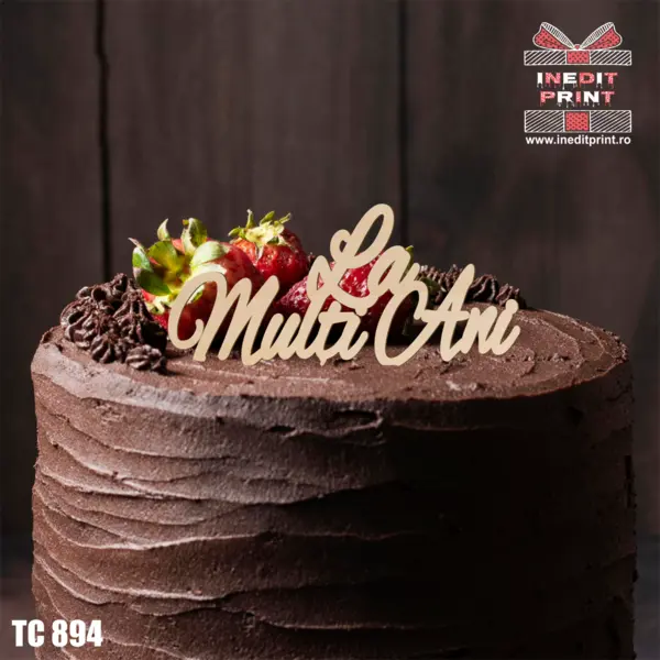 Topper Tort La Multi Ani TC894 Lemn natur, 10 cm