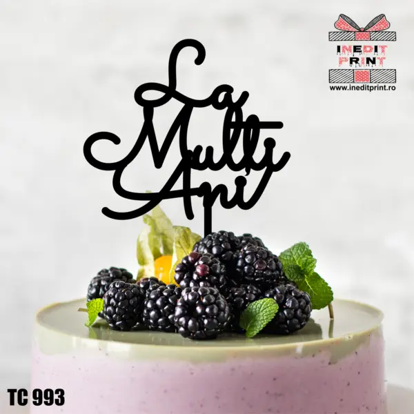 Topper Tort La multi ani TC993 Lemn natur, 8x8cm