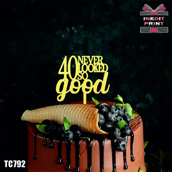 Topper Tort Never Looked so good TC792 Lemn natur, 20x20cm