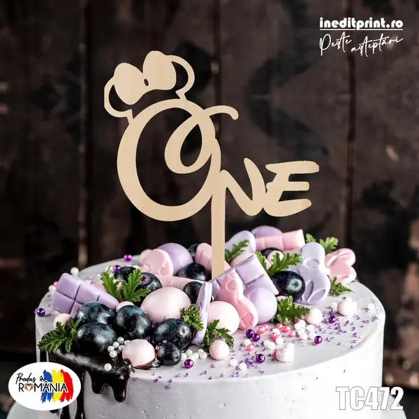 Topper tort ONE TC472 Lemn natur, 16x16cm