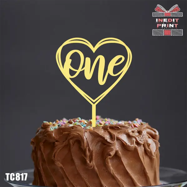 Topper Tort One TC817 Lemn natur, 13x13cm