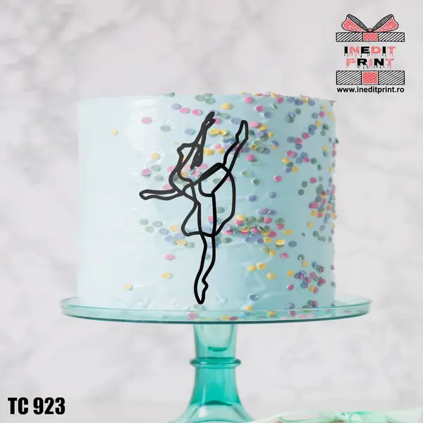 Topper Tort Oneline Balerina TC923 Oglindă roz, 8x15cm