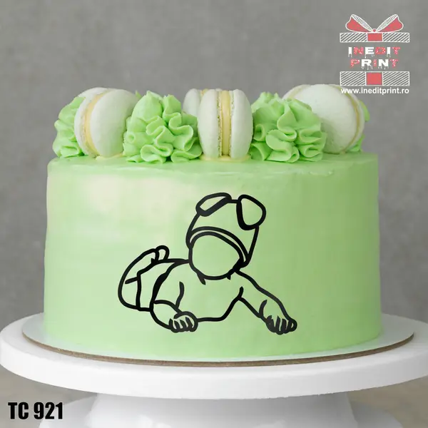 Topper Tort Oneline Bebe TC921 Plexiglas negru, 13x10 cm