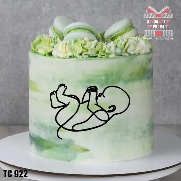 Topper Tort Oneline Bebe TC922 Plexiglas negru, 13x9cm