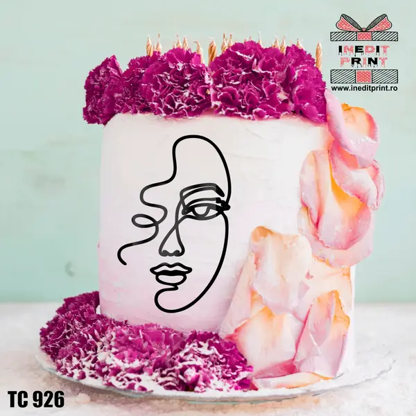 Topper Tort Oneline Girl TC926 Plexiglas negru, 9x15 cm
