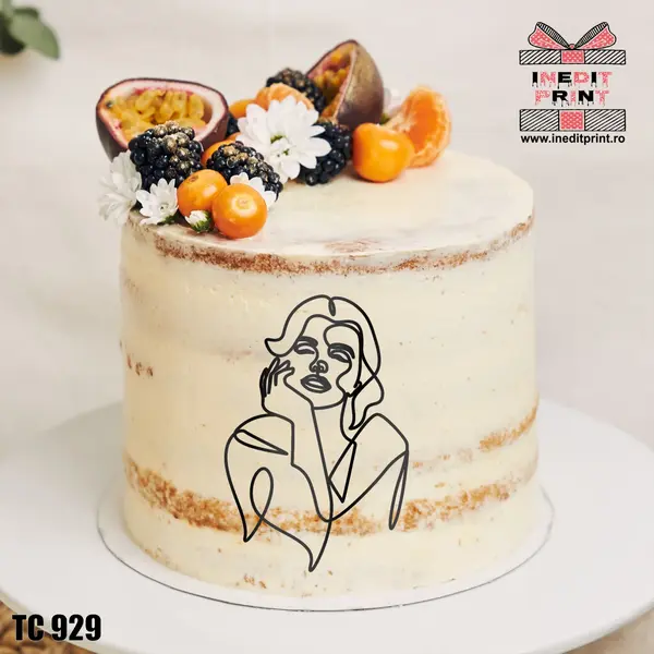 Topper Tort Oneline Girl TC929 Oglindă aurie, 10x15cm