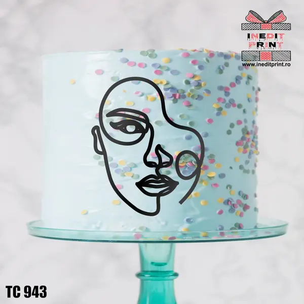 Topper Tort Oneline Girl TC943 Oglindă argintie, 12x15cm