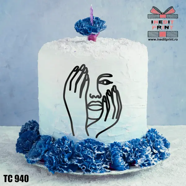 Topper Tort Oneline Hands TC940 Oglindă argintie, 11x15cm
