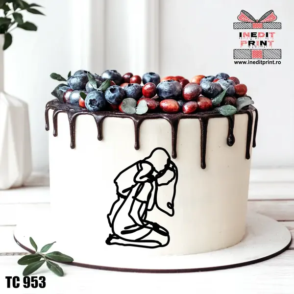 Topper Tort Oneline MamicaTC953 Oglindă aurie, 10x15cm