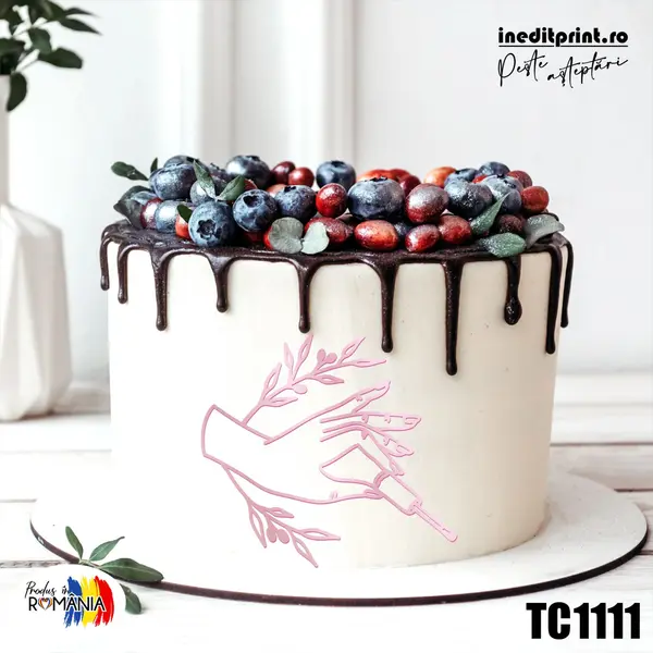 Topper Tort Oneline Personalizat Manichiura TC1111 15cm