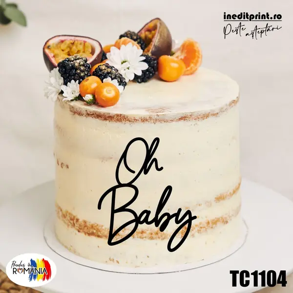 Topper Tort Oneline Personalizat Oh Baby TC1104 10cm
