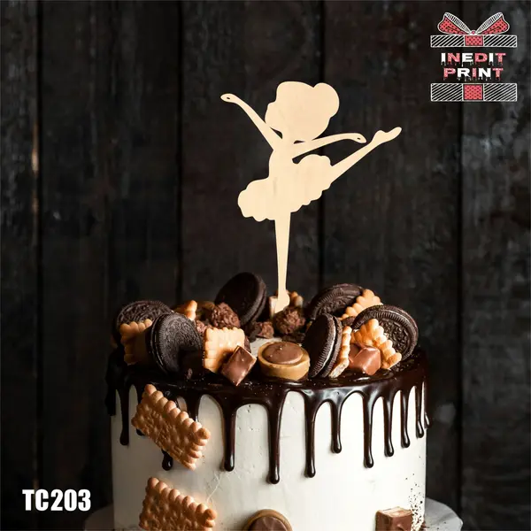Topper Tort personalizat Balerina TC203 20x20cm