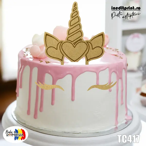 Topper Tort Personalizat TC417 Lemn natur, 16x16cm
