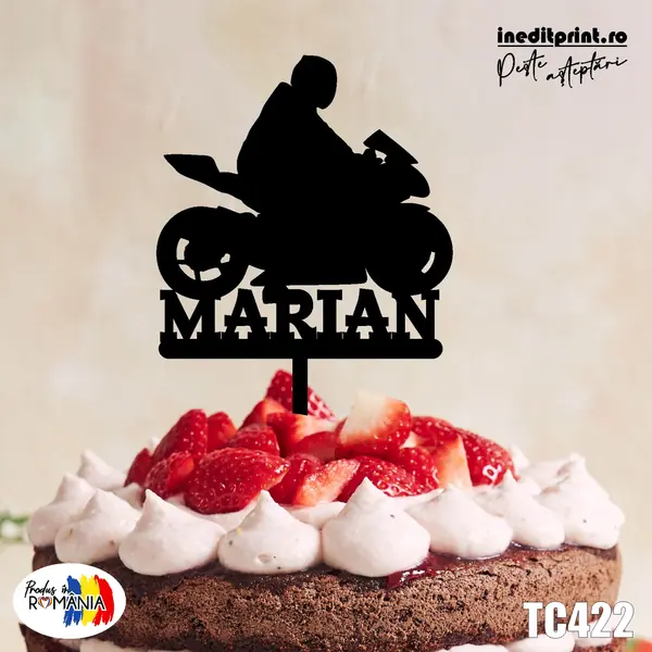 Topper tort Personalizat TC422 Lemn natur, 13x13cm