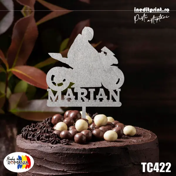 Topper tort Personalizat TC422 Lemn natur, 20x20cm