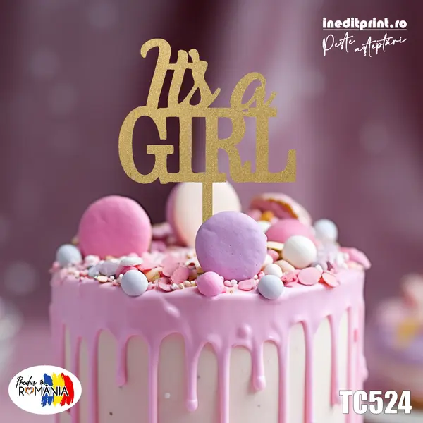 Topper tort Personalizat TC524 Lemn natur, 10x10cm