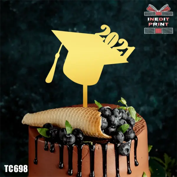 Topper Tort Personalizat TC698 Lemn natur, 20x20cm