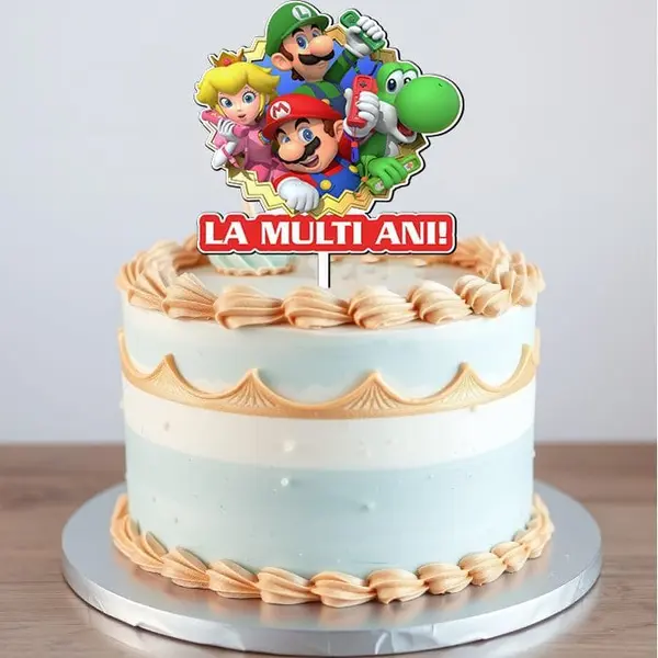 Topper tort Super Mario, rezistent si reutilizabil