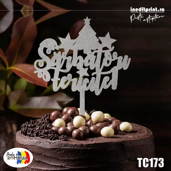 Topper Tort TC173(SET 10) Lemn natur, 15x15cm