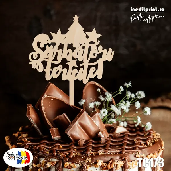 Topper Tort TC173(SET 10) Lemn natur, 20x20cm