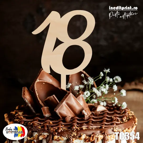 Topper tort TC354 Lemn natur, 16x16cm