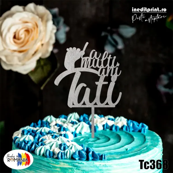 Topper tort TC368 Lemn natur, 13x13cm
