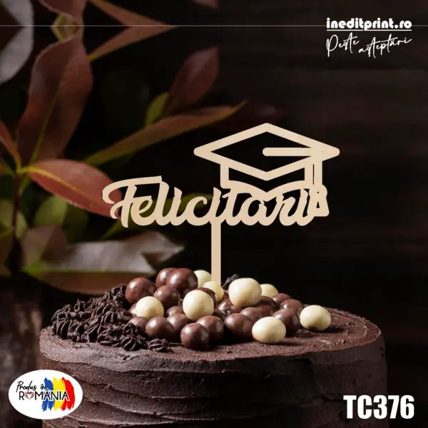 Topper tort TC376 Lemn natur, 16x16cm