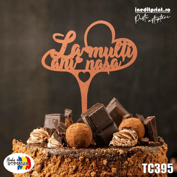 Topper Tort TC395 Lemn natur, 13x10cm