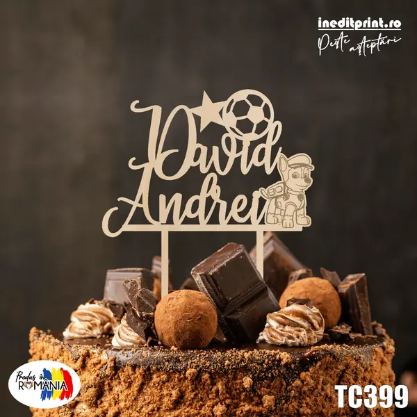 Topper tort TC399 Lemn natur, 10x10cm