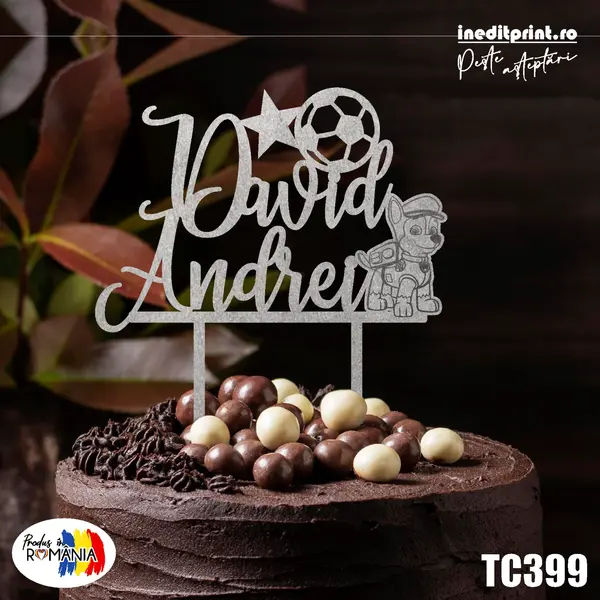 Topper tort TC399 Lemn natur, 16x16cm