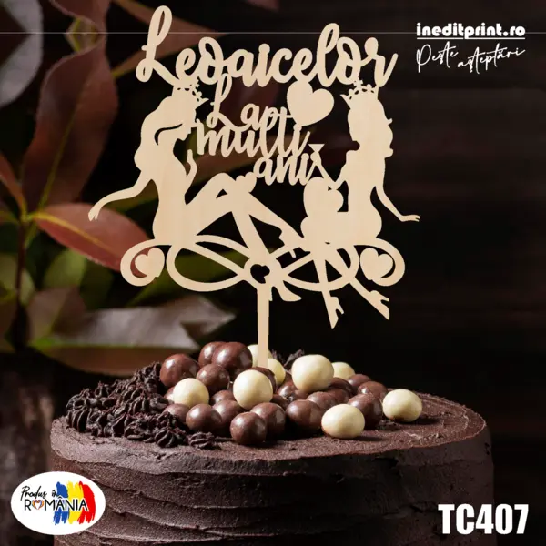 Topper tort TC407 Lemn natur, 20x20cm