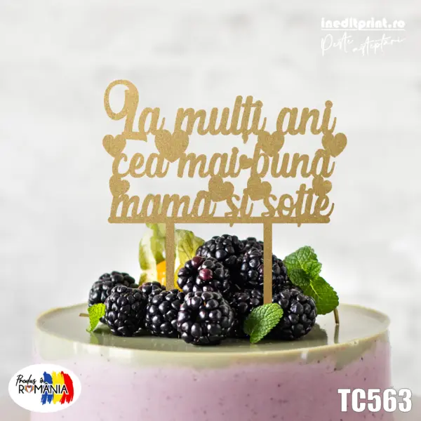 Topper tort TC563 Lemn natur, 10x10cm