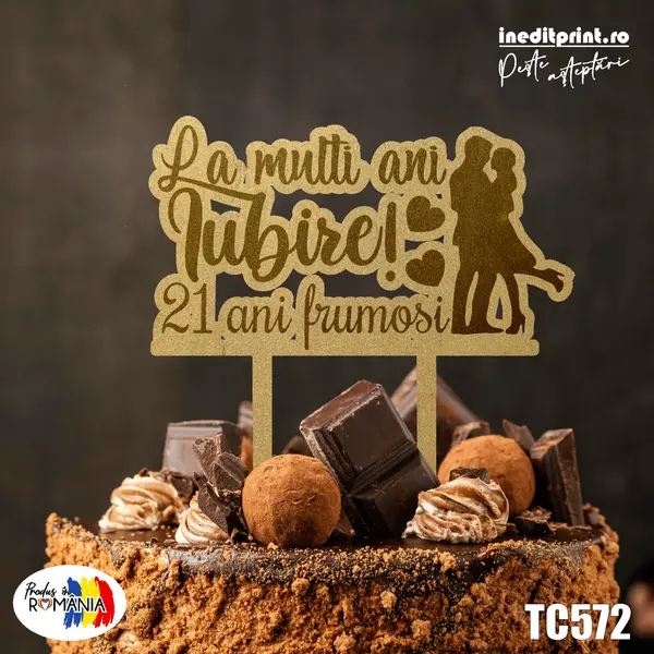Topper tort TC572 Lemn natur, 20x20cm