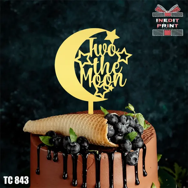 Topper Tort Two the moon TC 843 Lemn natur, 16x16cm