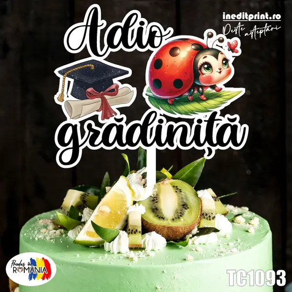 Topper Tort UV Adio gradinita TC1093 13x13cm, MDF