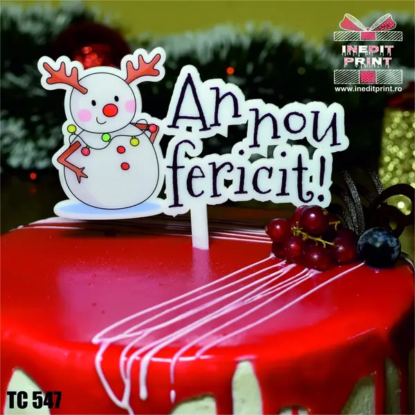 Topper Tort UV An nou fericit TC547 MDF, 10x10cm
