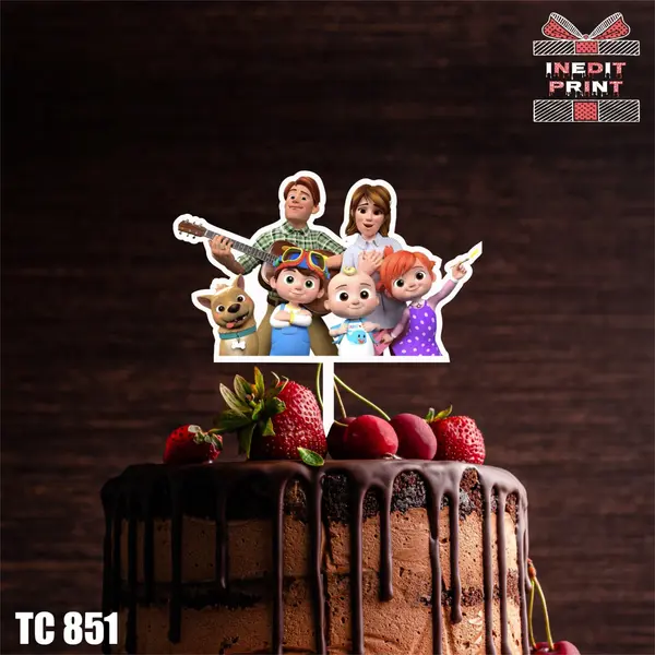 Topper Tort UV Cocomelon TC851 13x13cm, Plexiglass alb
