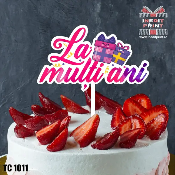 Topper Tort UV Gifts La multi ani TC1011 13x13cm, MDF