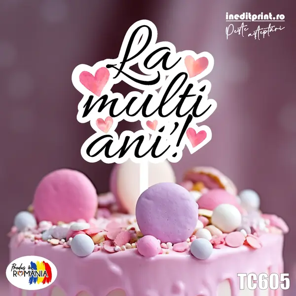 Topper Tort UV La multi ani! TC605 10x10cm, MDF