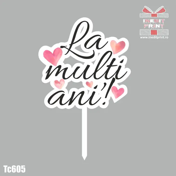 Topper Tort UV La multi ani! TC605 15x15cm, Plexiglass alb