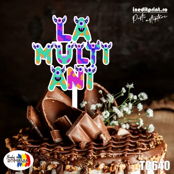 Topper Tort UV La multi ani TC640 13x13cm, MDF