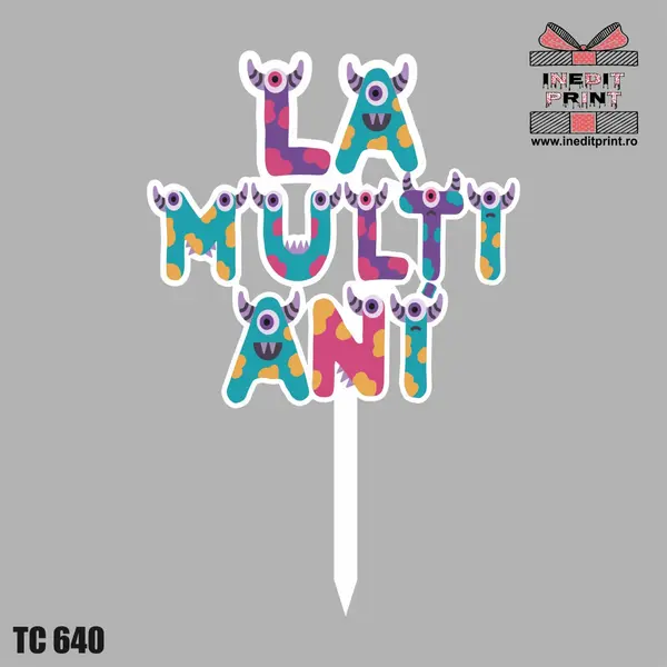 Topper Tort UV La multi ani TC640 13x13cm, Plexiglass alb