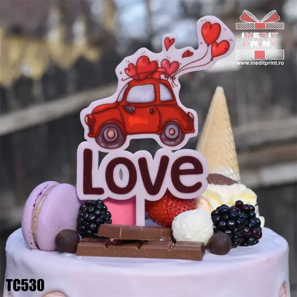 Topper Tort UV Love TC530 15x15cm, MDF