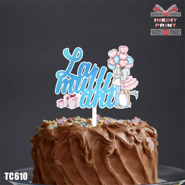 Topper tort UV Lovers La multi ani TC610 10x10cm, MDF