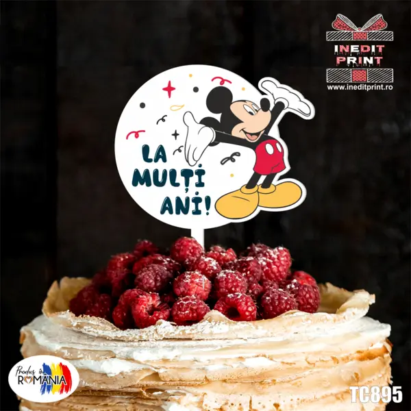 Topper Tort UV Mickey Mouse La multi ani TC895 16x16cm, MDF