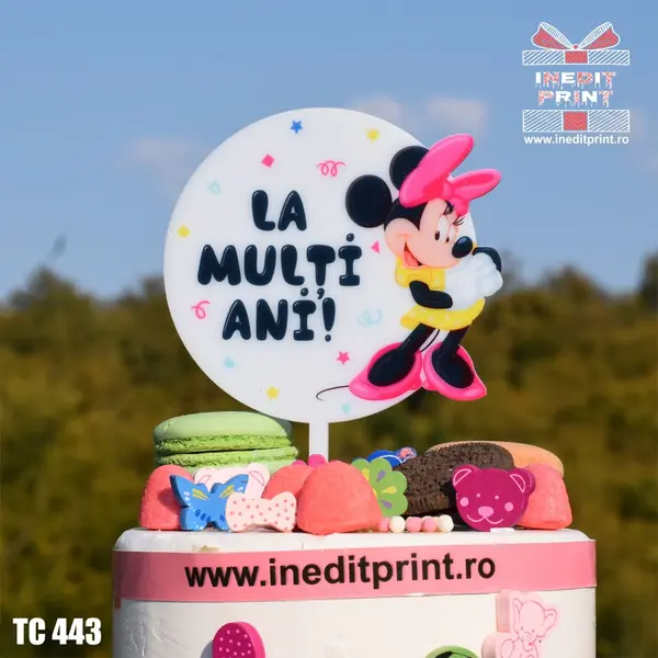 Topper Tort UV Minnie Mouse La multi ani TC443 10x10cm, MDF