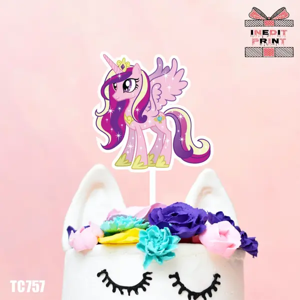 Topper Tort UV My Little Pony TC757 13x13cm, Plexiglass alb