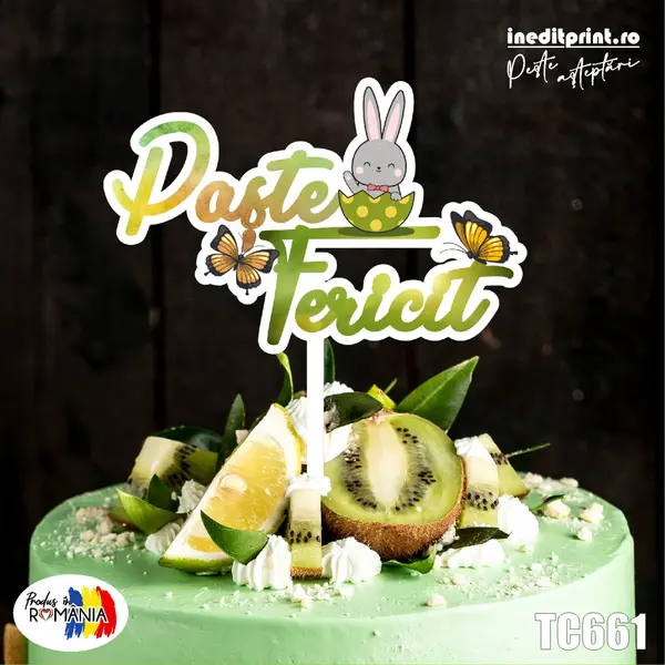 Topper Tort UV Paste Fericit TC661 13x13cm, MDF
