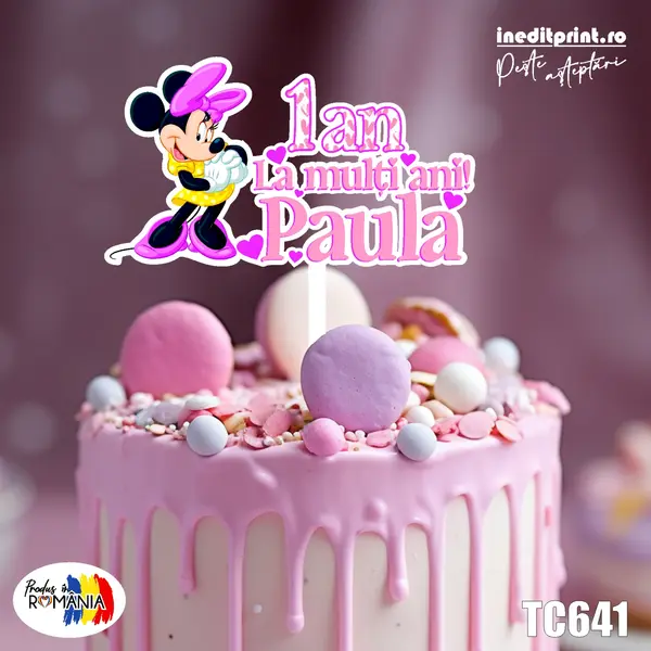 Topper Tort UV Personalizat Am facut 1 an TC641 10x10cm, MDF
