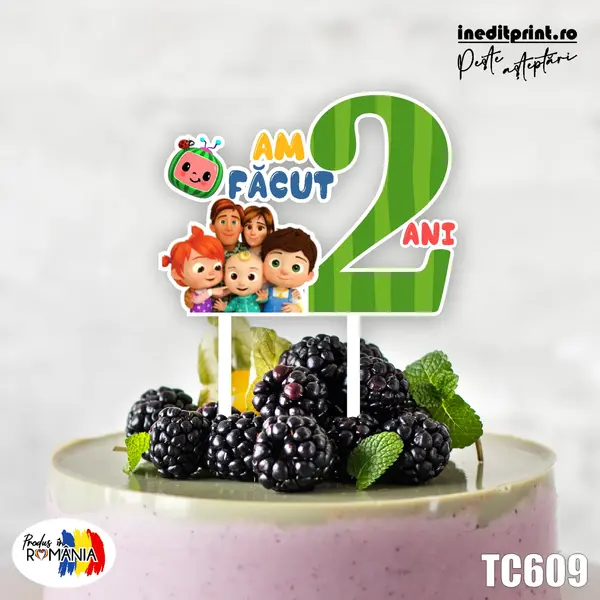 Topper Tort UV Personalizat Cocomelon TC609 10x10cm, MDF